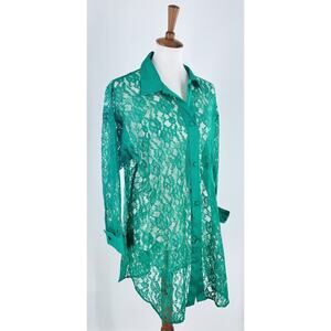 Victoria’s Secret Gold Label Teal Turquoise Lace Night Gown Intimate Size Small